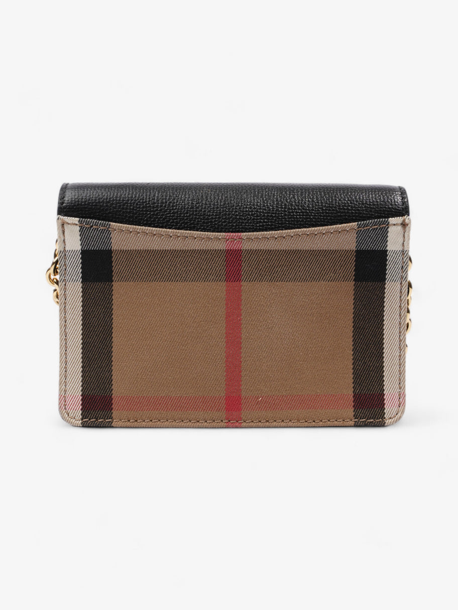 Burberry Hampshire Chain Wallet House Check / Black Leather Image 4