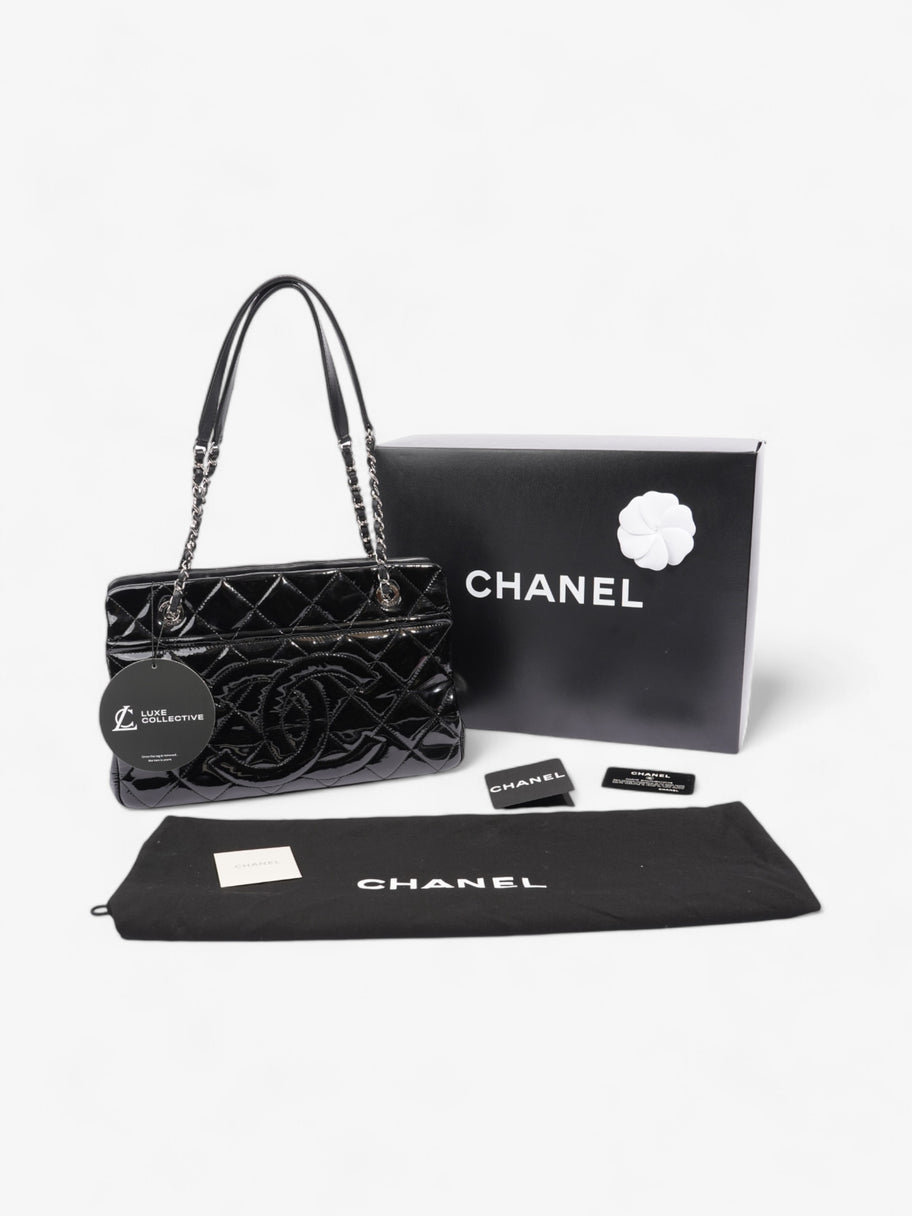 Chanel Timeless CC Shopping Tote Black Patent Leather Medium Image 9