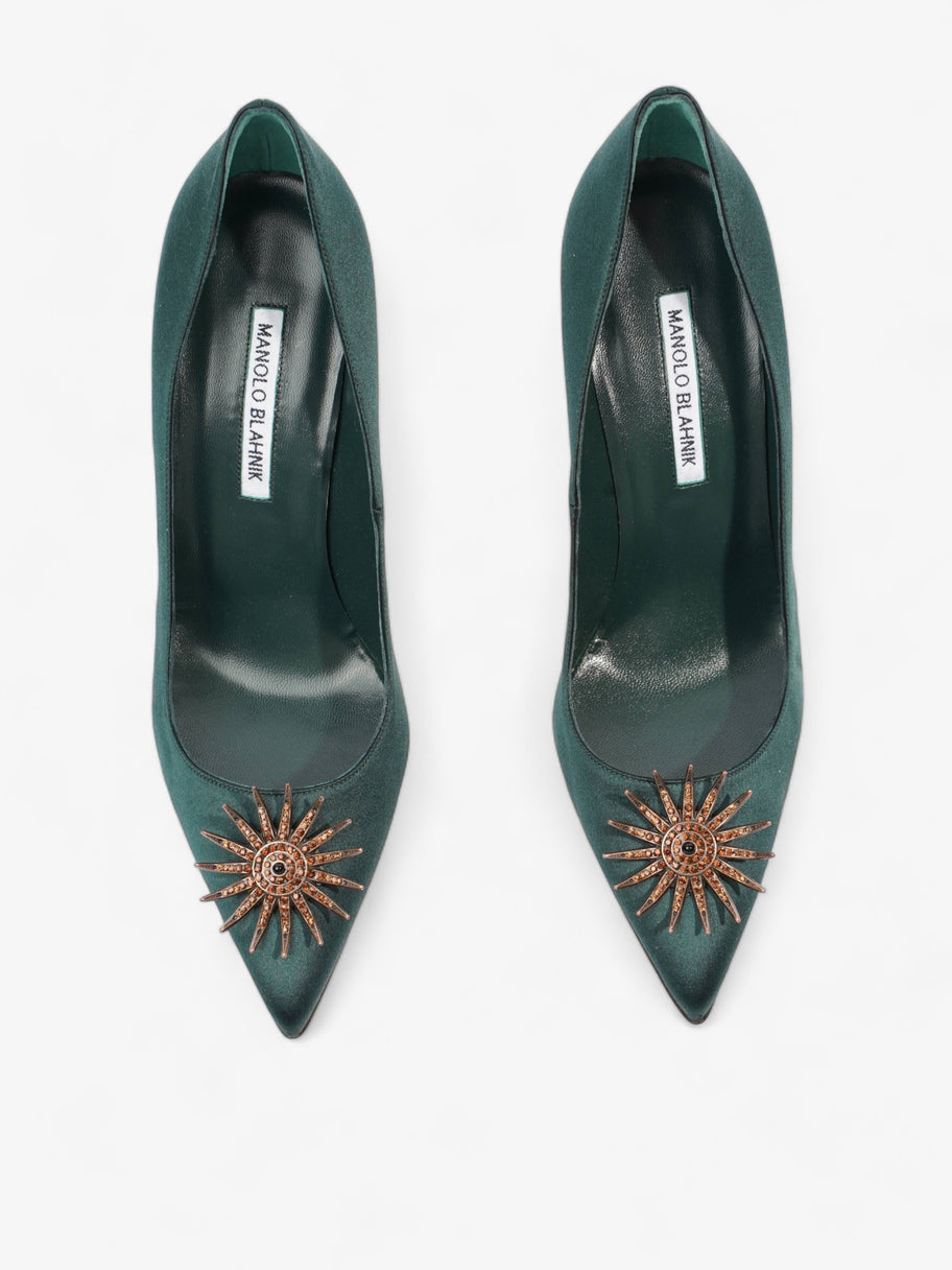 Manolo Blahnik Pump 105 Dark Green Satin EU 40.5 UK 7.5 Image 8