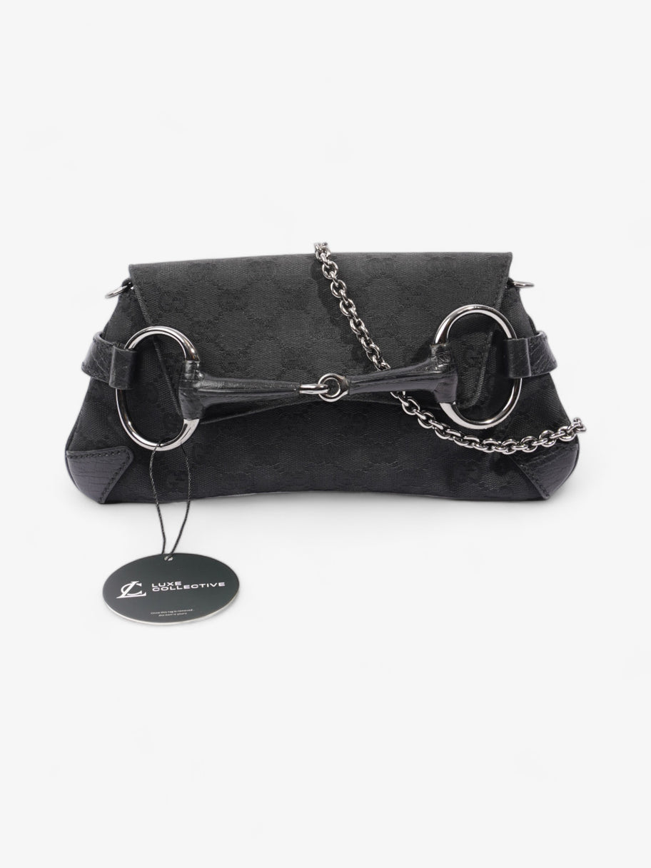 Gucci Horsebit Chain Clutch Black GG Supreme Canvas Image 8