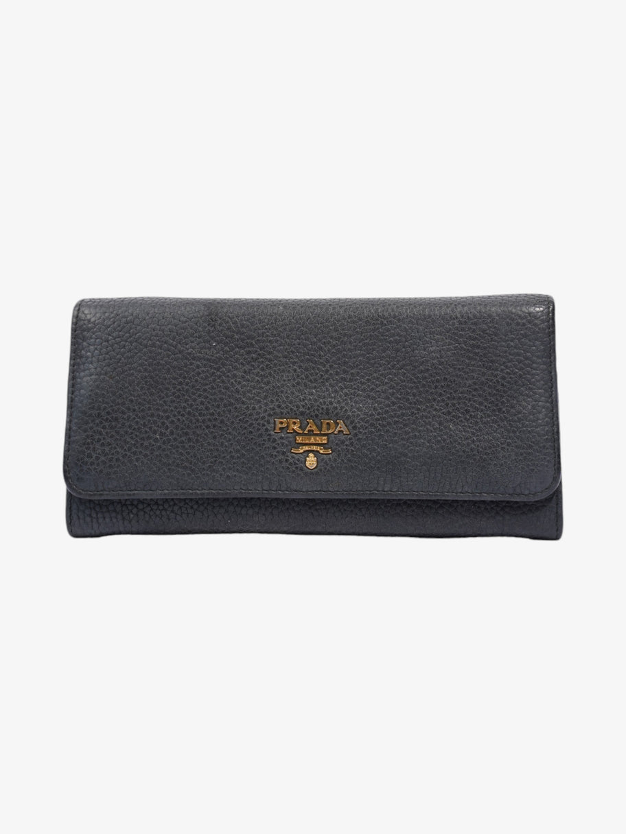 Prada Continental Wallet Dark Grey Leather Image 1