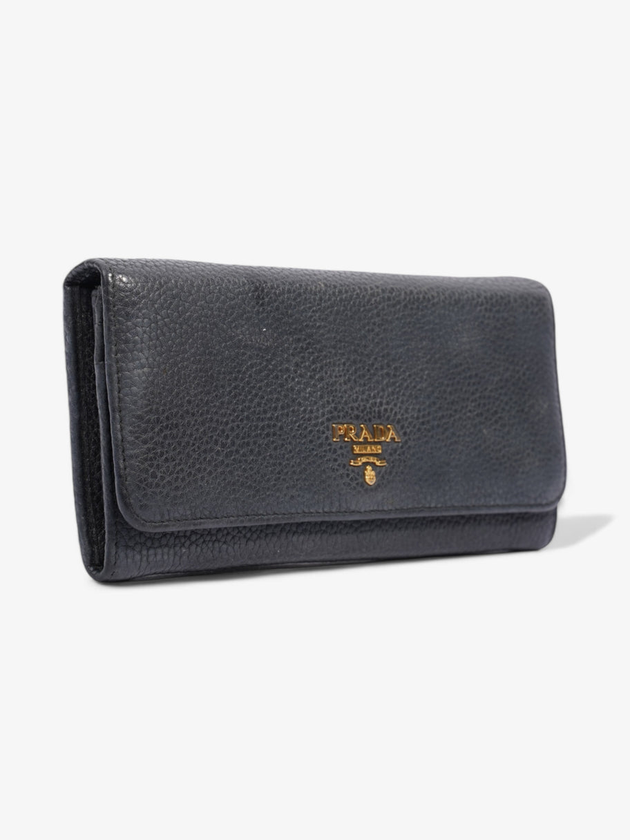 Prada Continental Wallet Dark Grey Leather Image 4