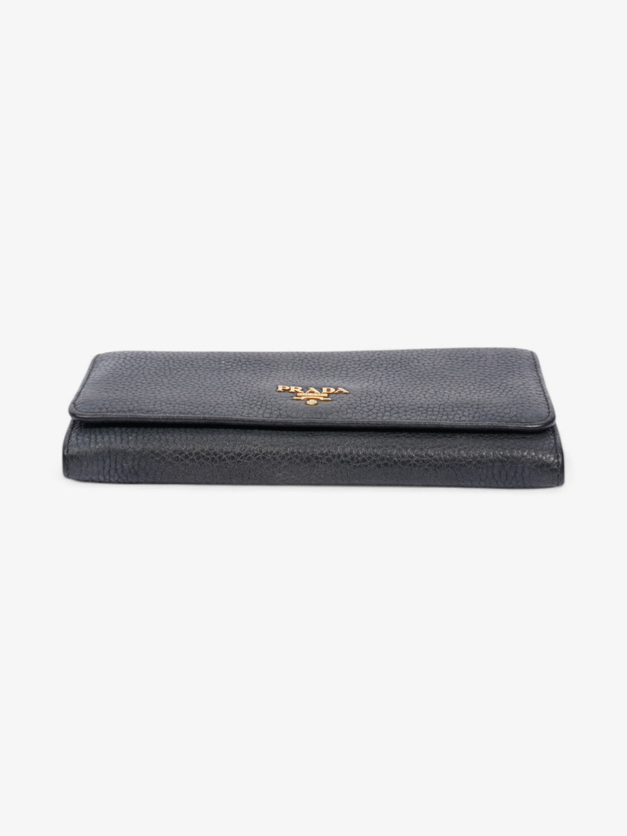 Prada Continental Wallet Dark Grey Leather Image 5