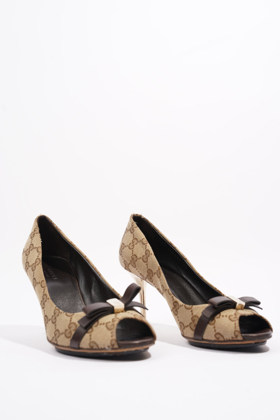 GG Pumps Beige / Brown Canvas EU 37 UK 4 Image 2