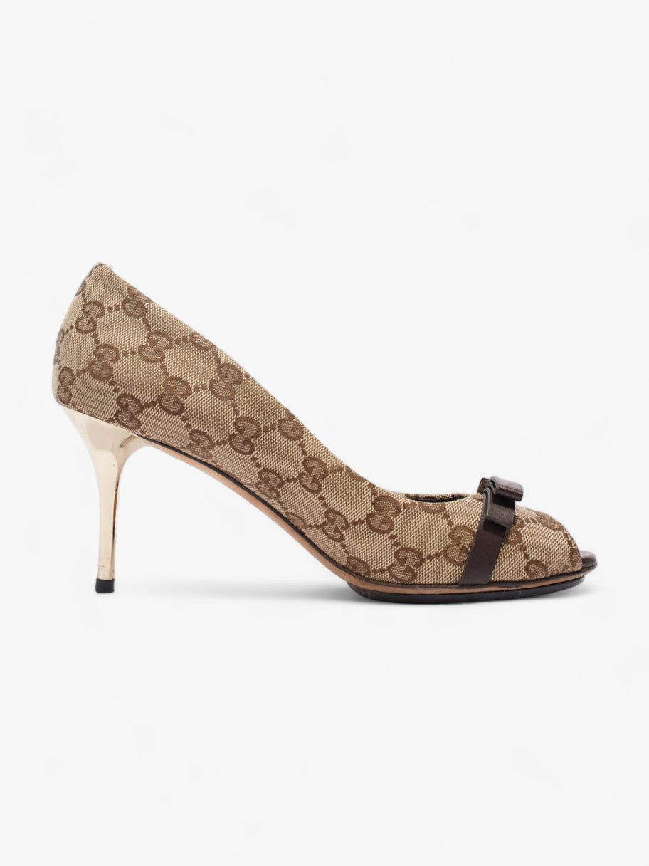 GG Pumps Beige / Brown Canvas EU 37 UK 4 Image 4