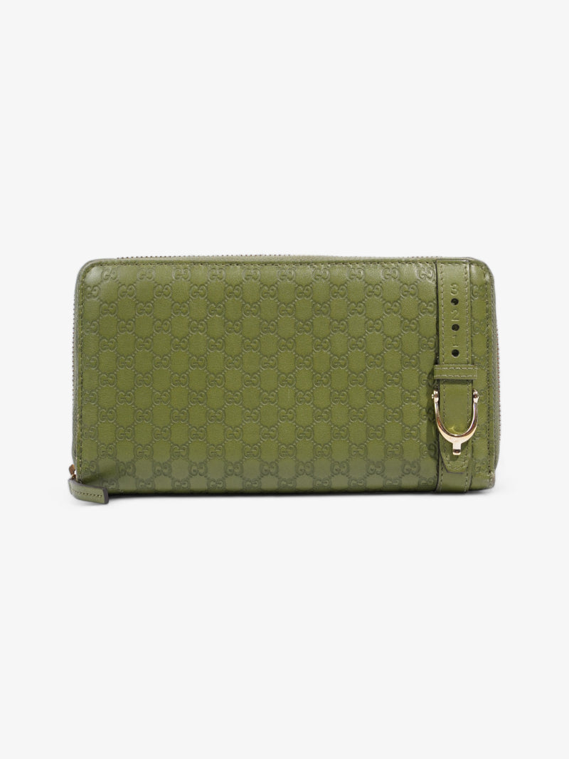  Microguccissima Continental Wallet Green Embossed Leather