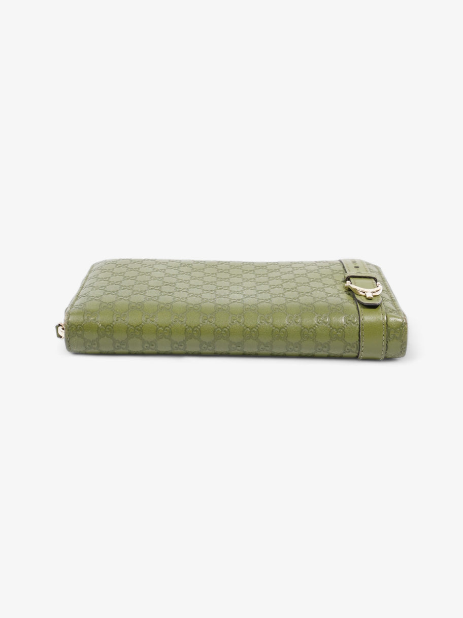 Microguccissima Continental Wallet Green Embossed Leather Image 6