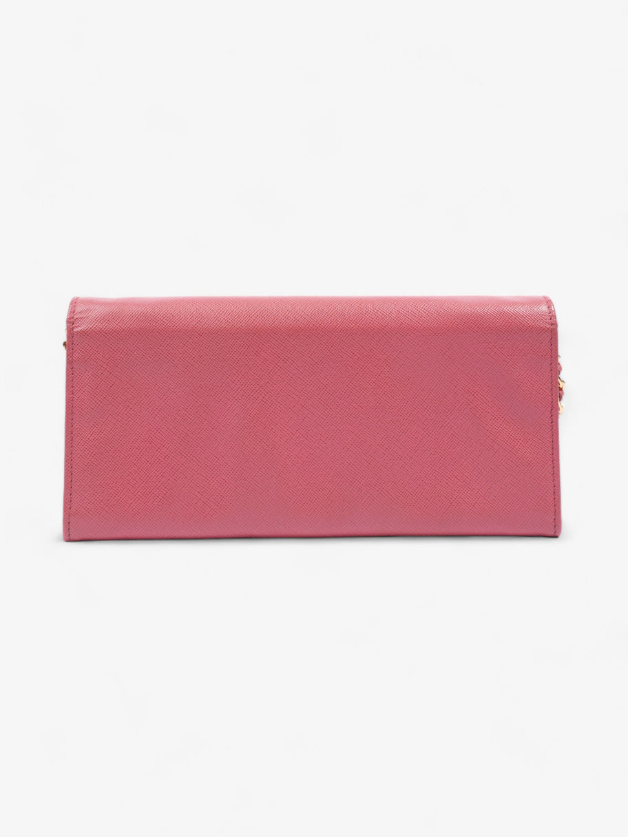 Prada Wallet On Chain Pink Saffiano Leather Image 4