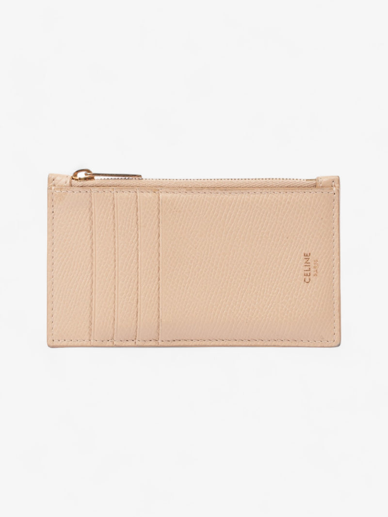  Celine Card and Coin Purse Beige Leather