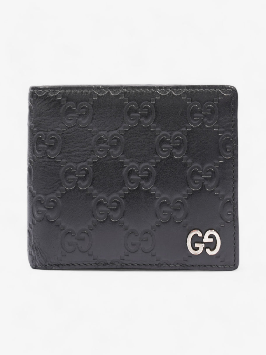 Gucci Guccissima Compact Wallet Black Leather Image 1