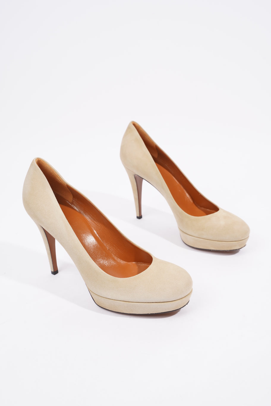 Gucci Platform Pump 100 Cream Suede EU 38.5 UK 5.5 Image 3