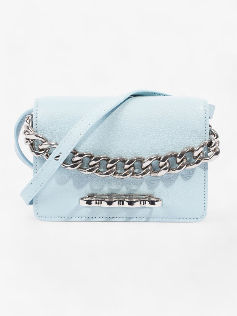  Alexander McQueen Four Ring Chain Light Blue Leather