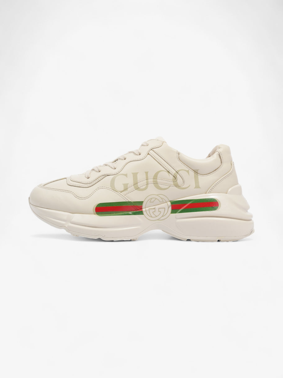 Gucci Rhyton Logo-Print Off White / Green / Red Leather EU 41 UK 7 Image 5