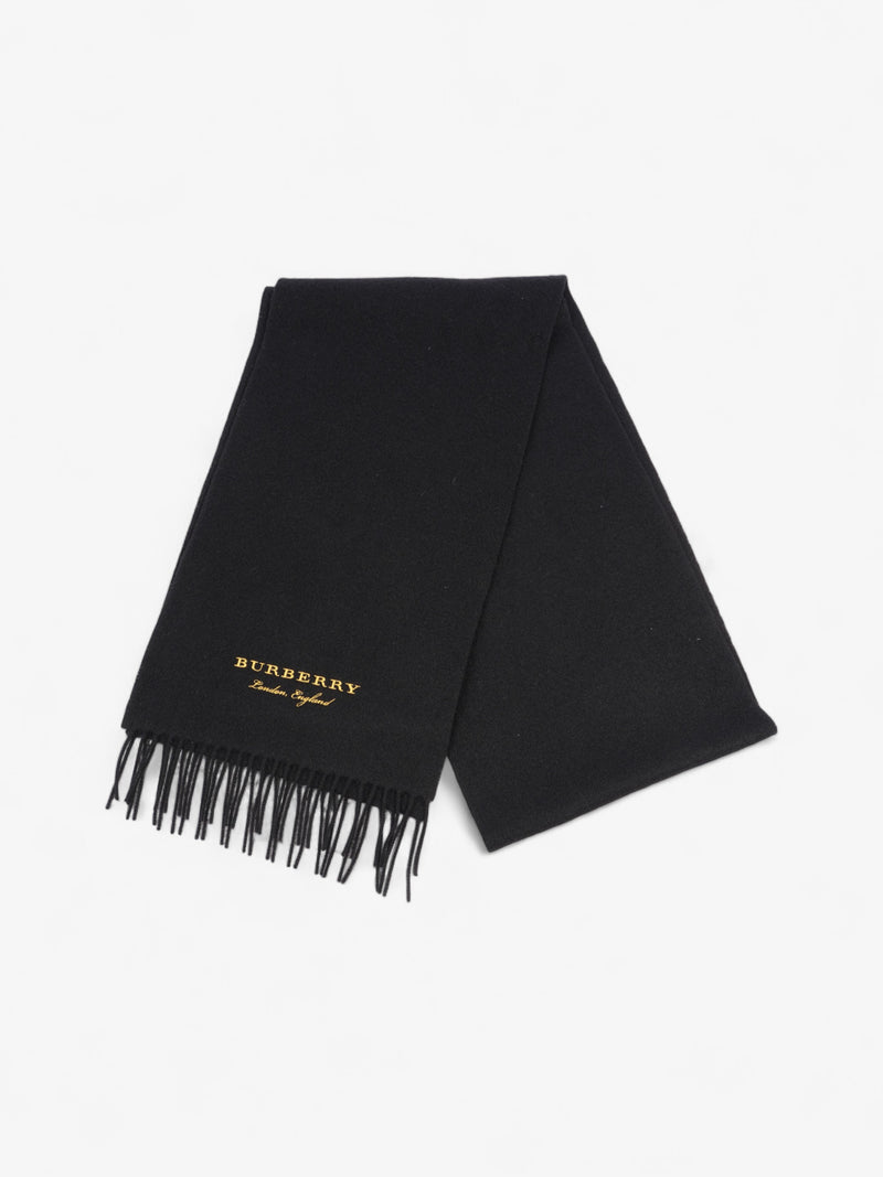  Burberry Logo Scarf Black / Yellow Cashmere