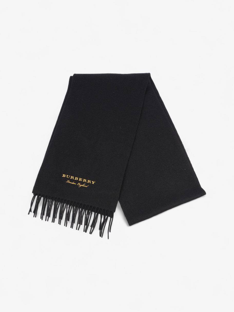 Burberry Logo Scarf Black / Yellow Cashmere Image 1