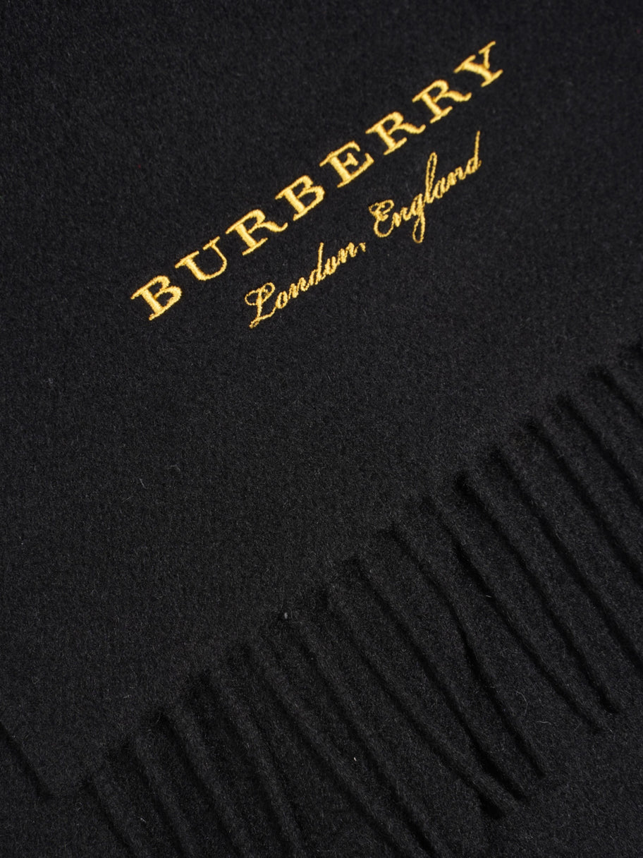 Burberry Logo Scarf Black / Yellow Cashmere Image 3