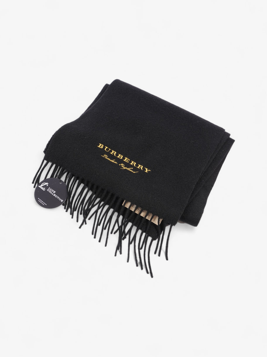 Burberry Logo Scarf Black / Yellow Cashmere Image 6