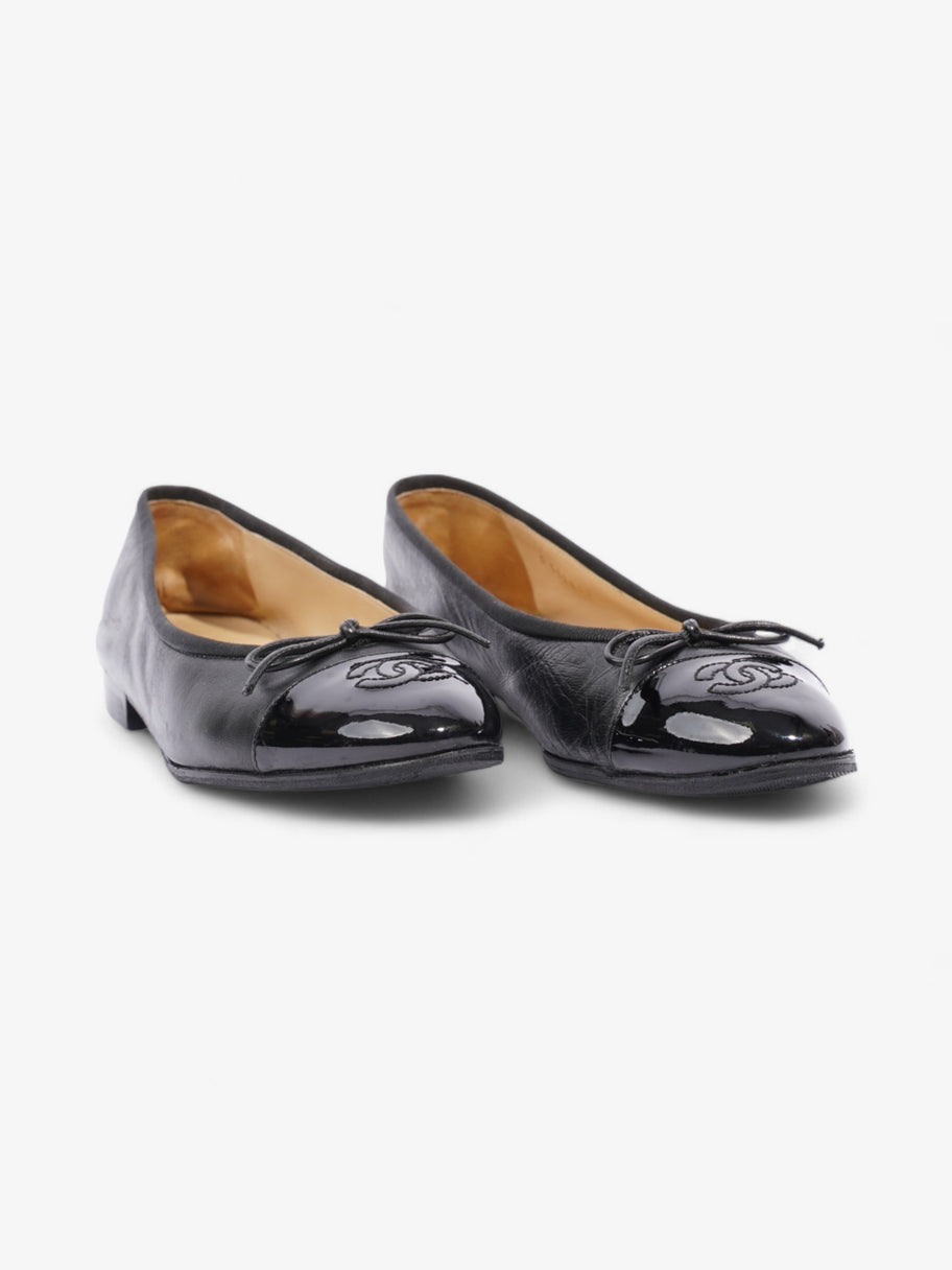 Chanel CC Ballerina Pumps Black Leather EU 37.5 UK 4.5 Image 2