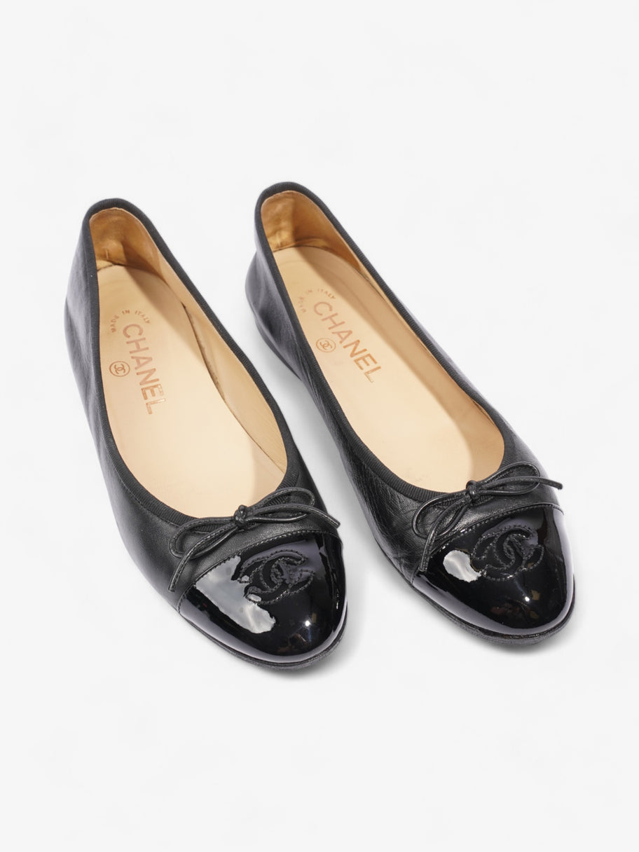 Chanel CC Ballerina Pumps Black Leather EU 37.5 UK 4.5 Image 8