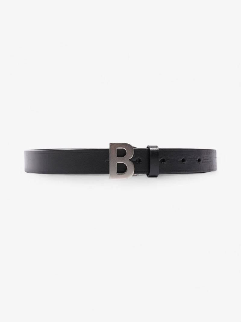  Balenciaga B Belt Black / Silver Leather 80cm