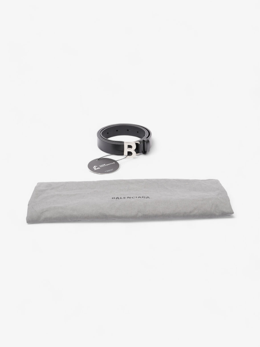 Balenciaga B Belt Black / Silver Leather 80cm Image 6