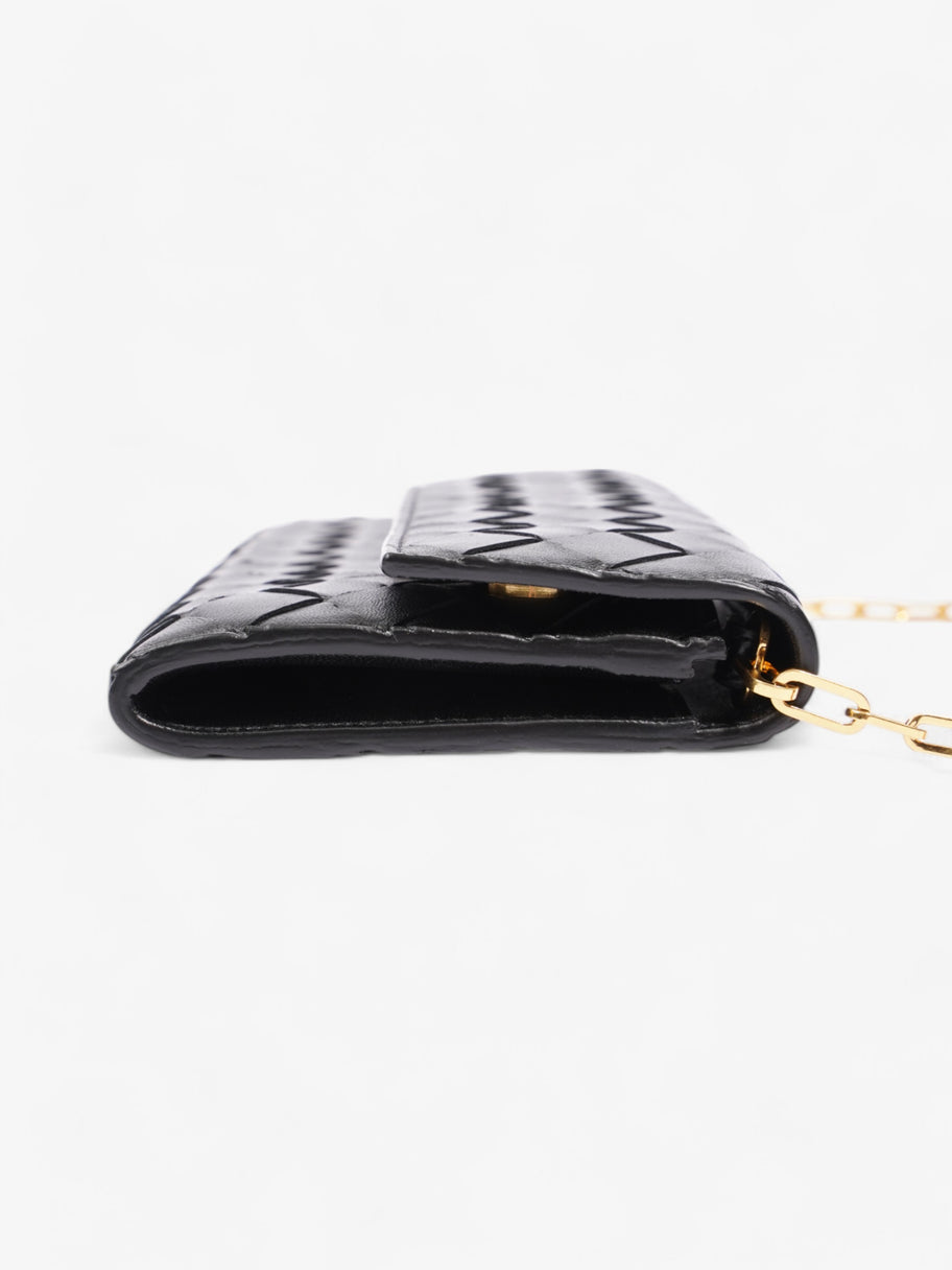 Bottega Veneta Wallet On Chain Black Intrecciato Leather Image 3