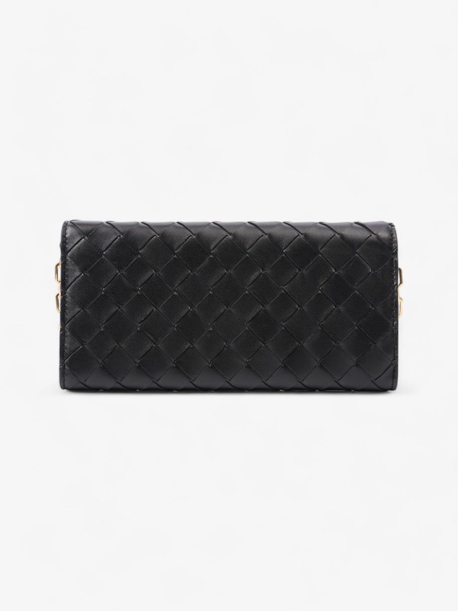 Bottega Veneta Wallet On Chain Black Intrecciato Leather Image 4