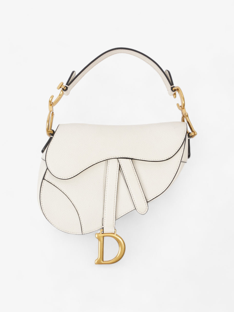 Christian Dior Saddle Bag White Calfskin Leather Mini Image 1