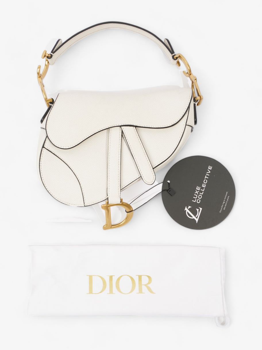 Christian Dior Saddle Bag White Calfskin Leather Mini Image 8