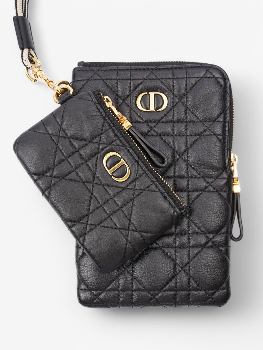 Christian Dior Caro Multifunction Pouch Black / Gold Leather Image 3