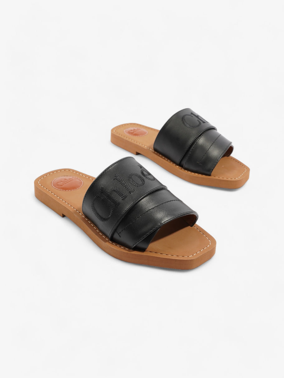 Chloe Woody Sandals Black Leather EU 37 UK 4 Image 2