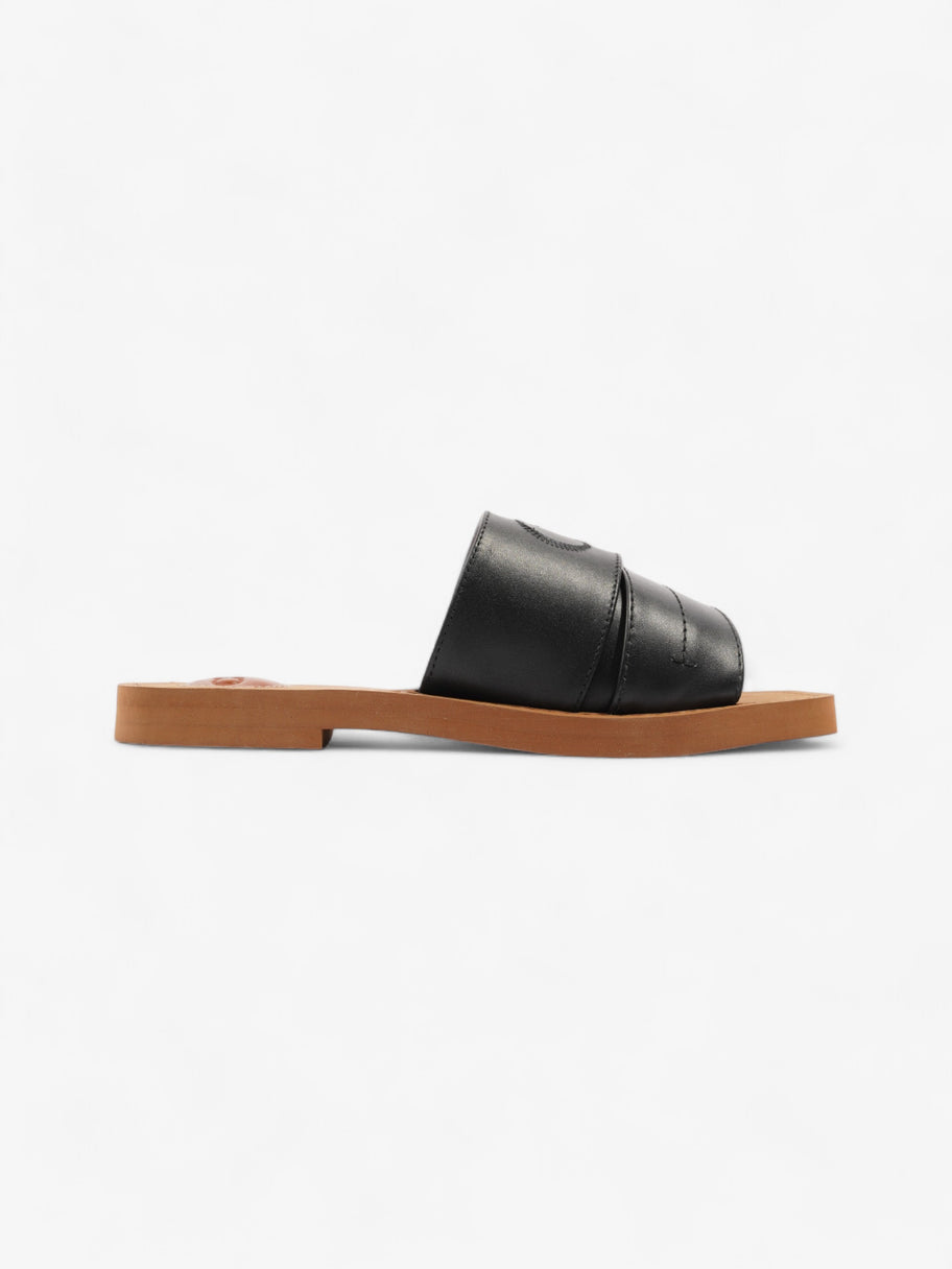 Chloe Woody Sandals Black Leather EU 37 UK 4 Image 4