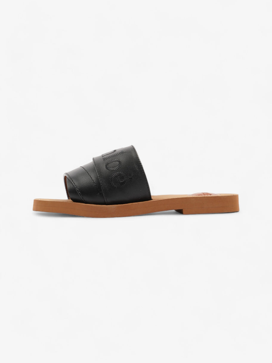 Chloe Woody Sandals Black Leather EU 37 UK 4 Image 5