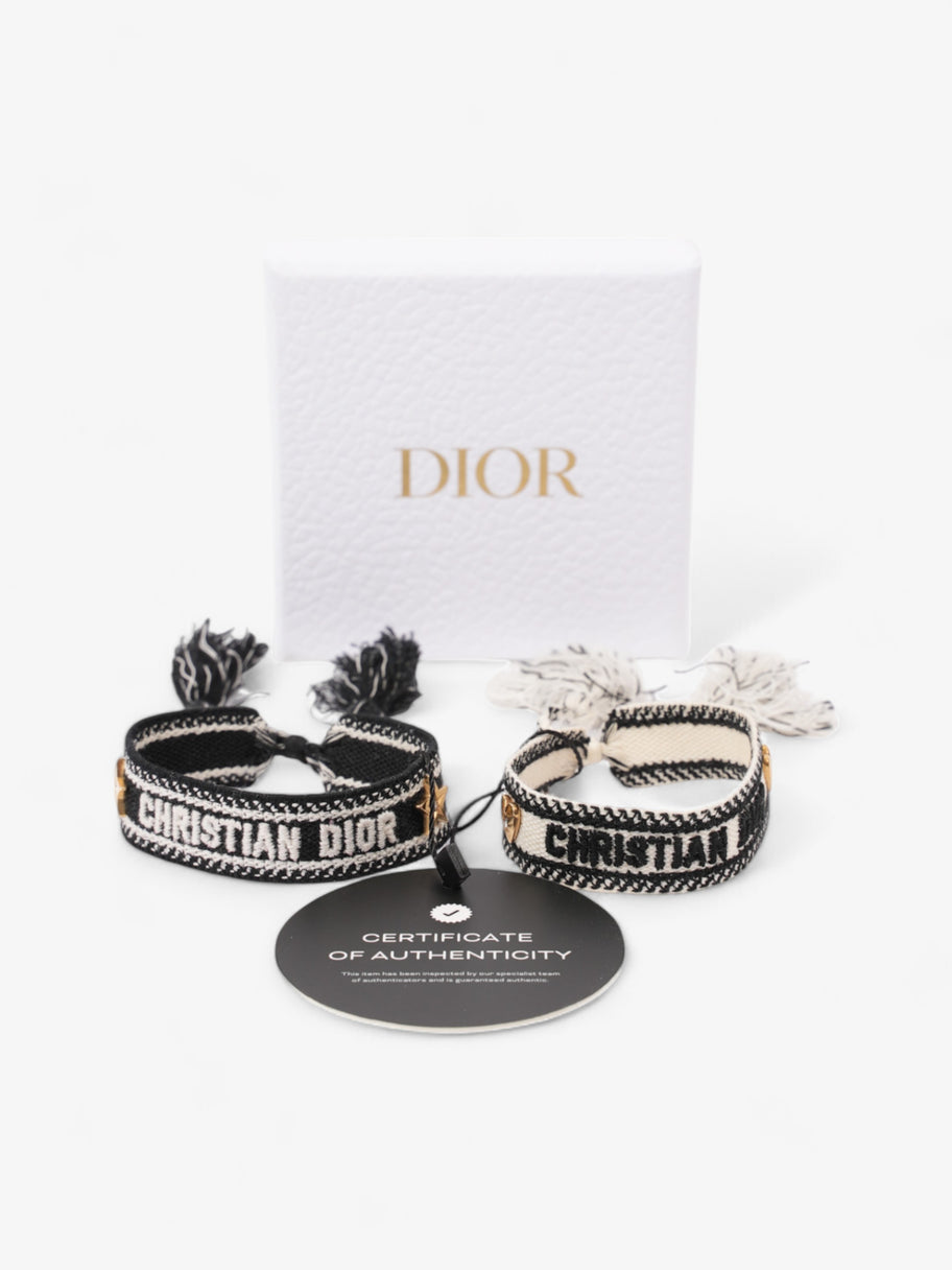 Christian Dior Bracelet Set Black / White / Gold Cotton Image 5