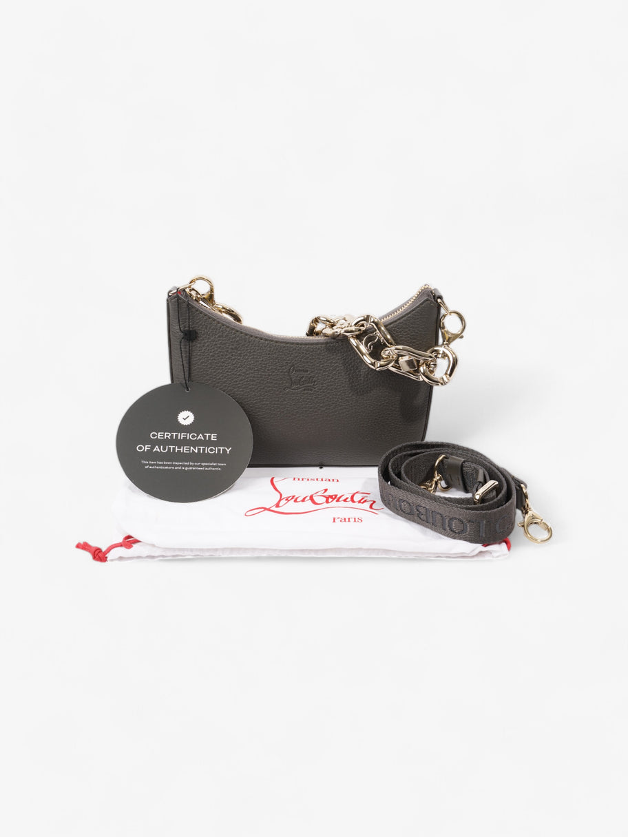 Christian Louboutin Loubila Chain Grey Grained Leather Mini Image 9