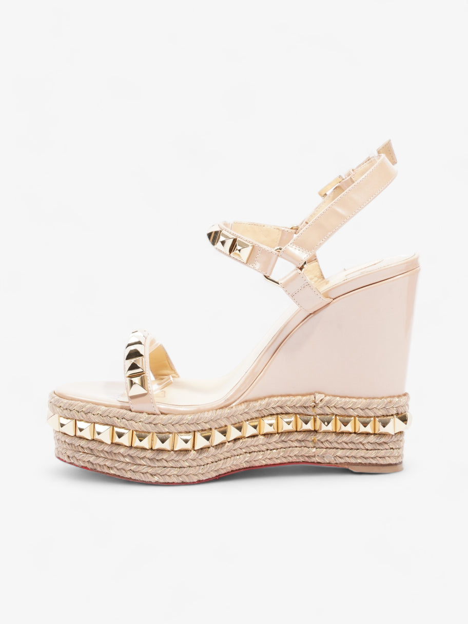 Christian Louboutin Cataclou Wedges 120 Nude / Gold Patent Leather EU 37 UK 4 Image 3