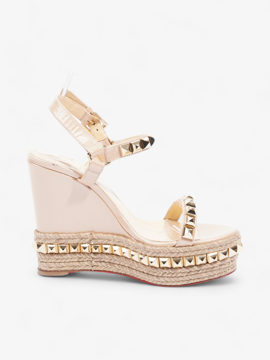 Christian Louboutin Cataclou Wedges 120 Nude / Gold Patent Leather EU 37 UK 4 Image 4