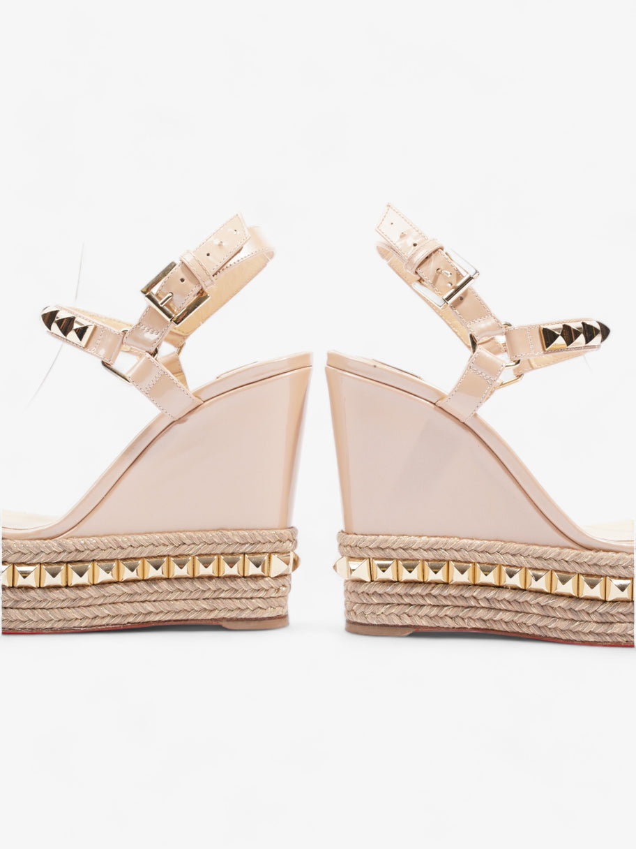 Christian Louboutin Cataclou Wedges 120 Nude / Gold Patent Leather EU 37 UK 4 Image 8