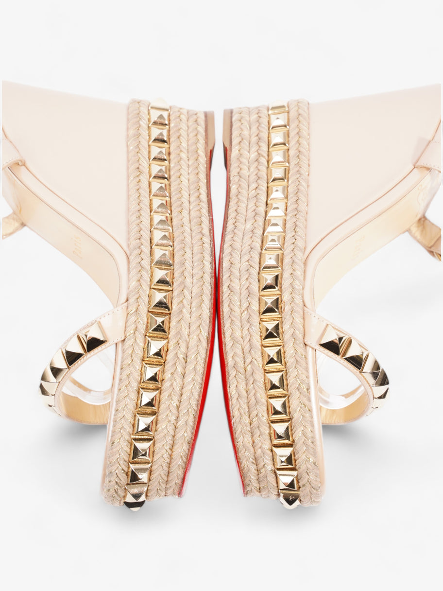 Christian Louboutin Cataclou Wedges 120 Nude / Gold Patent Leather EU 37 UK 4 Image 9