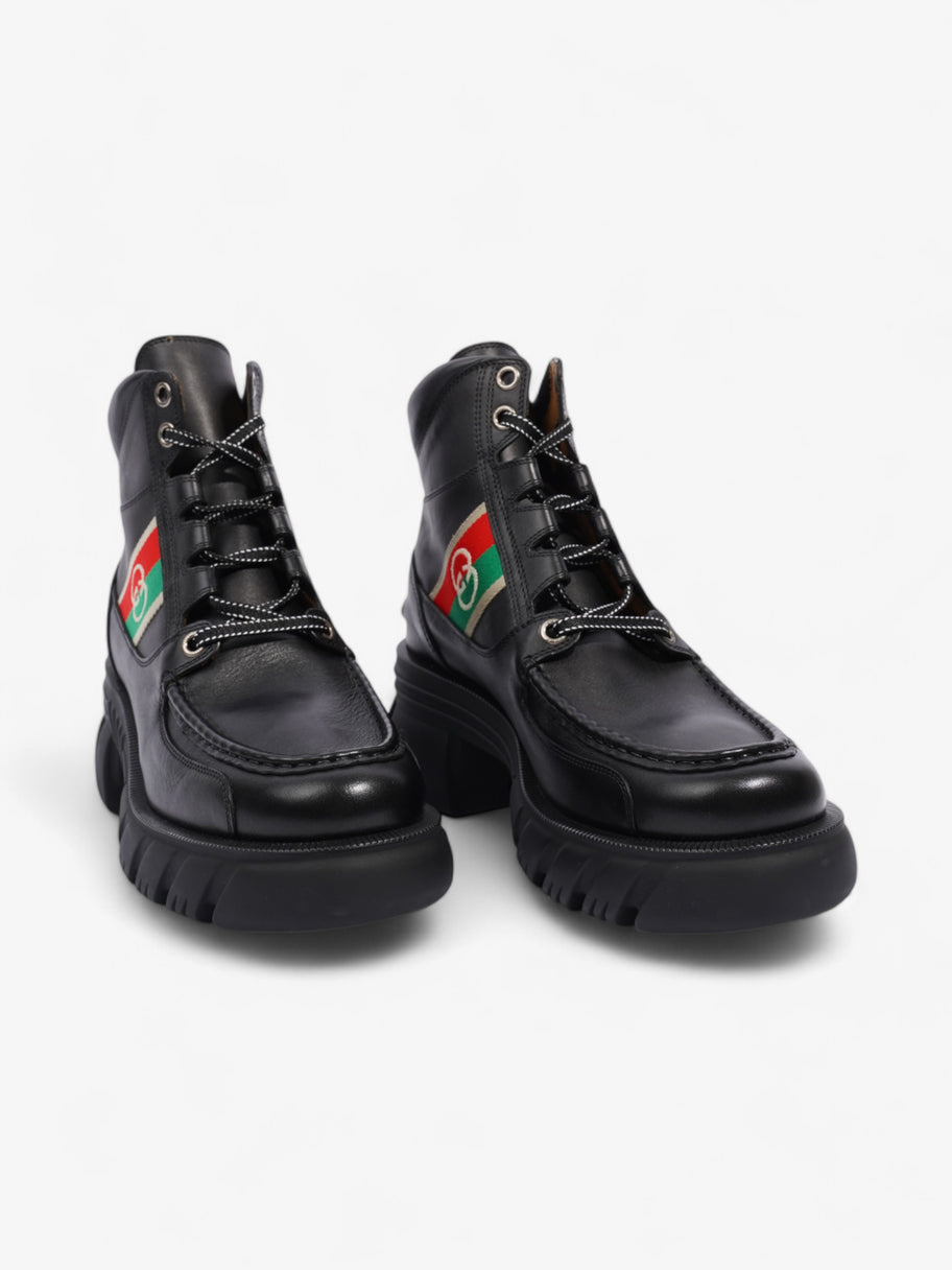 Gucci Interlocking GG Ankle Boots 65 Black / Red / Green Leather EU 42 UK 9 Image 2