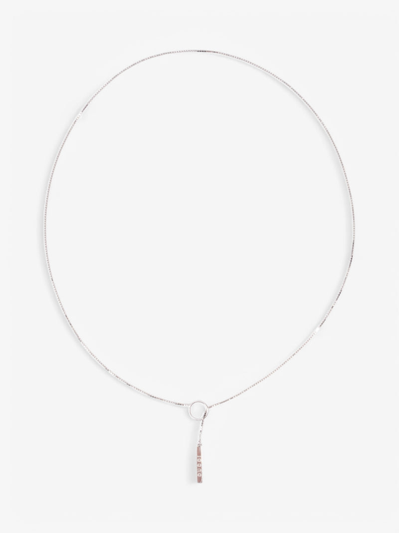  Gucci Trademark Loop Necklace White Gold White Gold