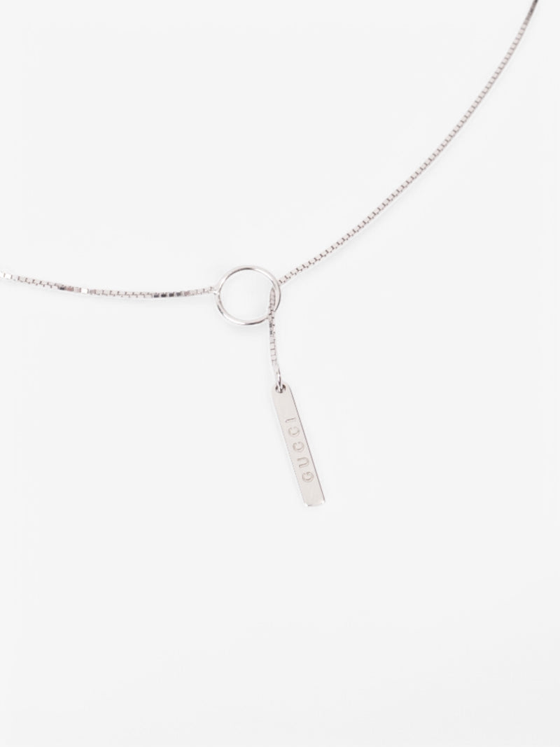  Gucci Trademark Loop Necklace White Gold White Gold