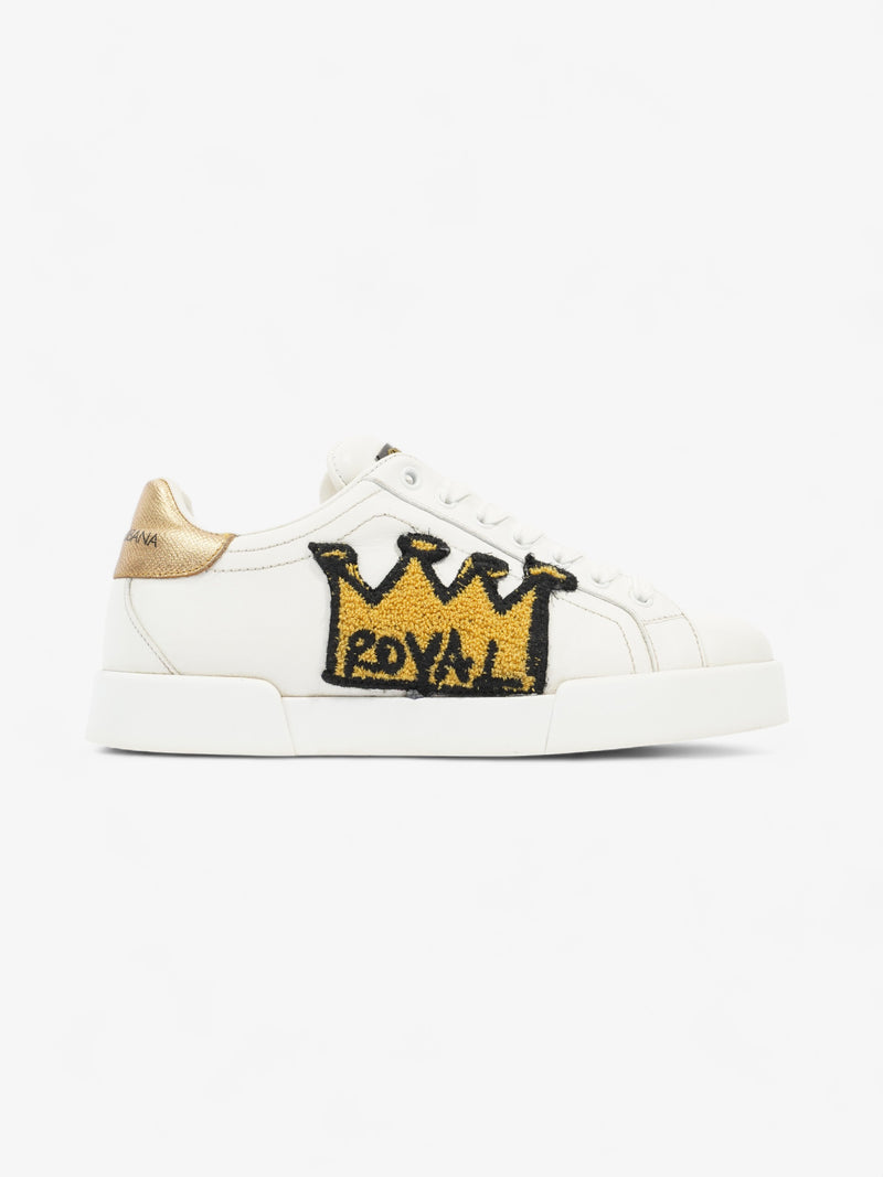  Royal Crown Portofino Sneakers White / Gold Leather EU 38.5 UK 5.5