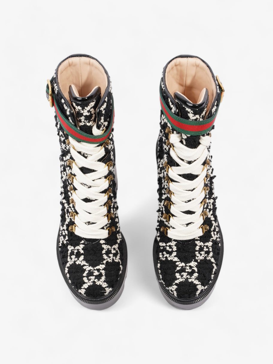 Gucci Lace Up Ankle Boots 90mm Black / White Tweed EU 41 UK 7 Image 8