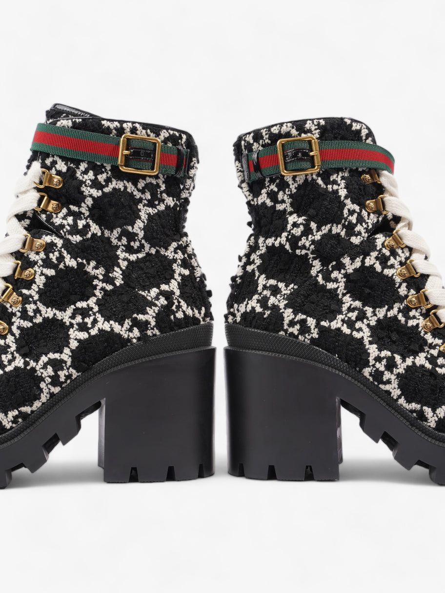 Gucci Lace Up Ankle Boots 90mm Black / White Tweed EU 41 UK 7 Image 9