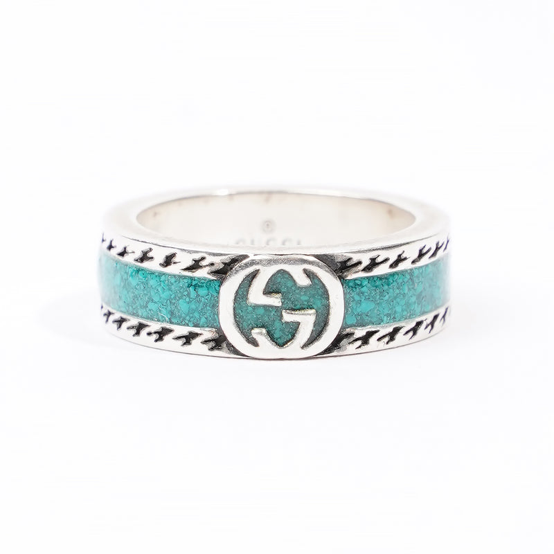  Interlocking G Ring Turquoise Base Metal 11