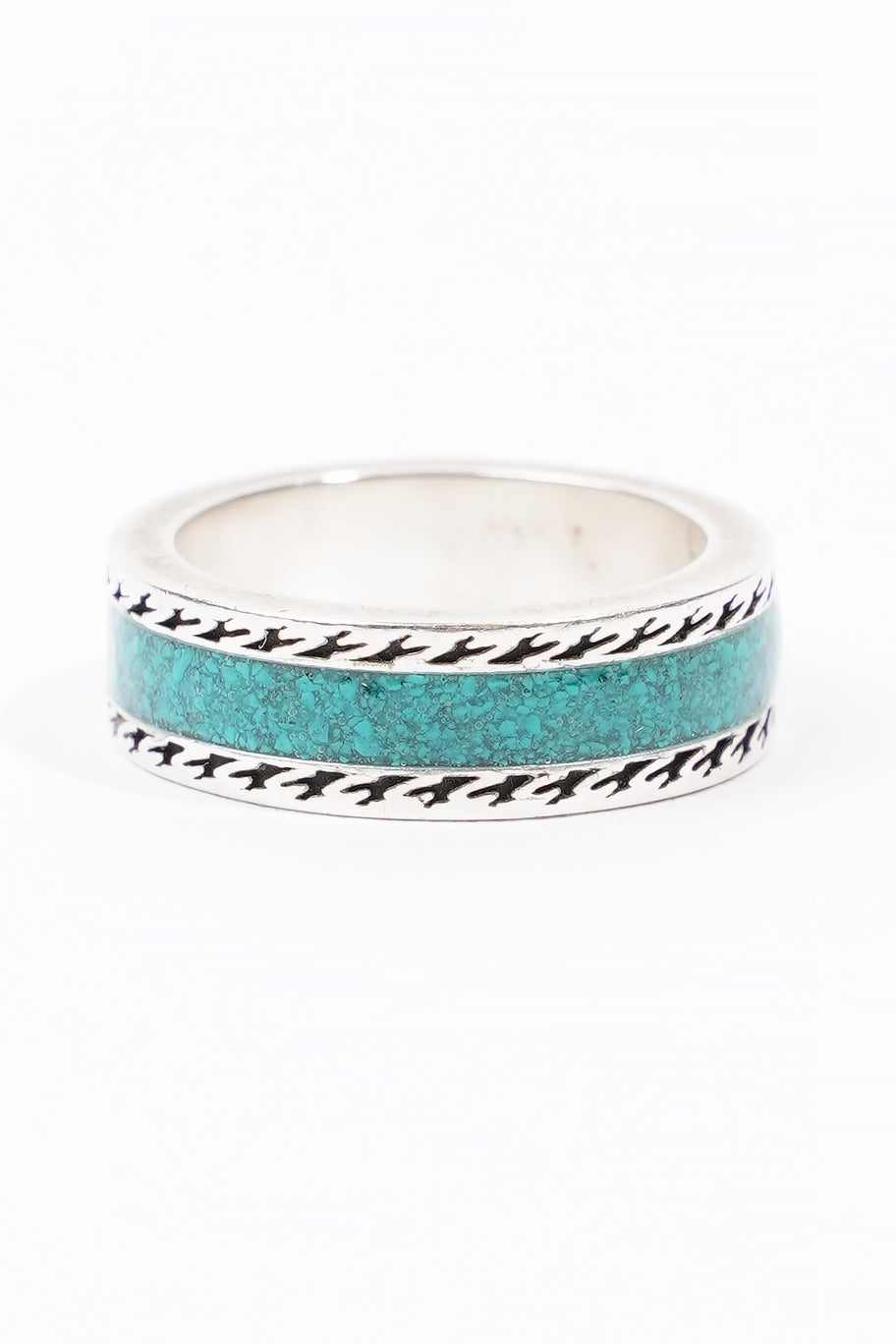 Interlocking G Ring Turquoise Base Metal 11 Image 4