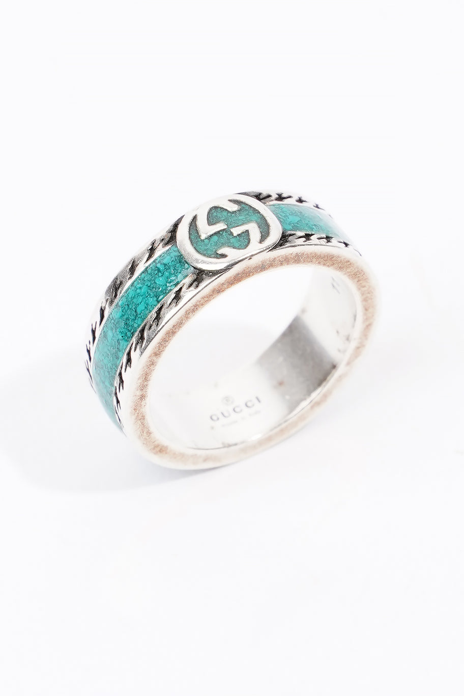 Interlocking G Ring Turquoise Base Metal 11 Image 5