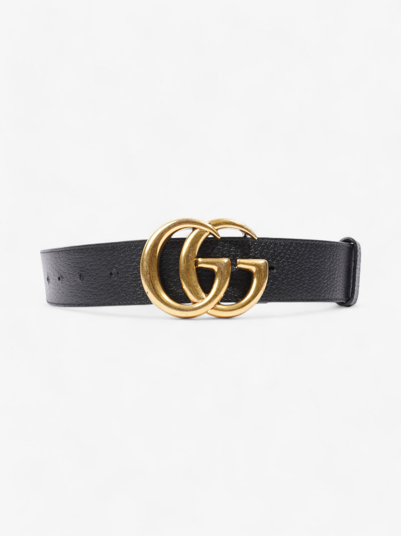  Gucci GG Marmont 2015 Re-Edition Wide Belt Black / Gold Leather 80cm / 32