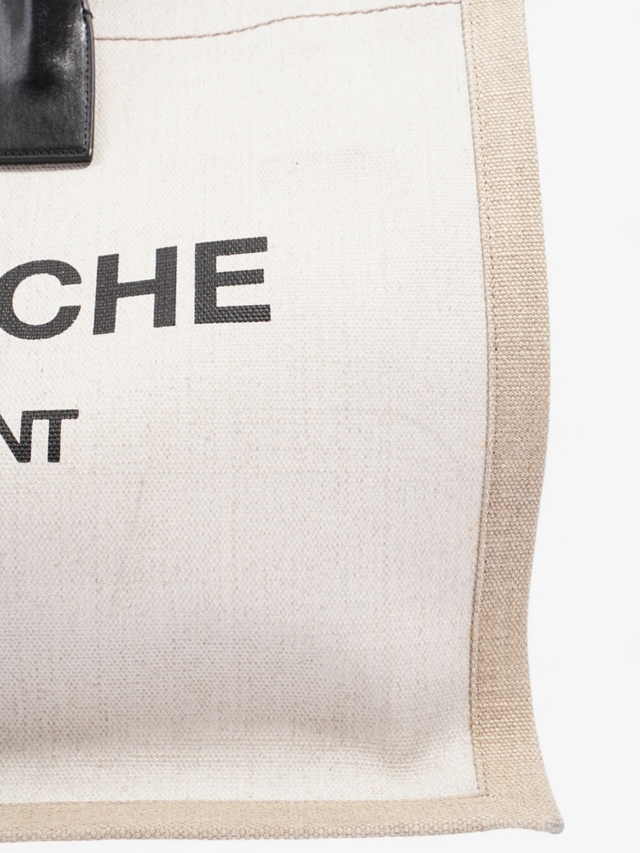 Saint Laurent Rive Gauche Tote White / Beige Cotton Large Image 7